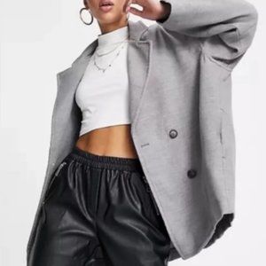 NWT Free People Hannah Slouchy Blazer- Washed Black